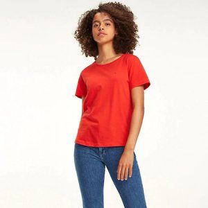 Tommy Hilfiger dámské červené tričko Jersey - S (667)